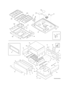 Top/drawer Diagram and Parts List for EW30DS8CRSA  Electrolux Range