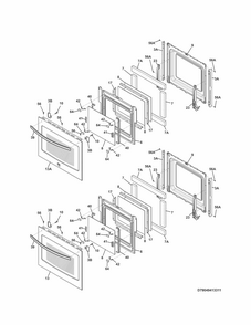 Doors Diagram and Parts List for 79049413313  Kenmore Wall Oven