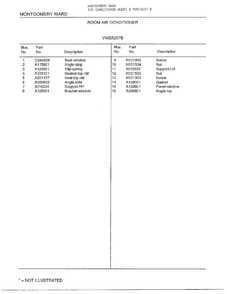 Room Air Conditioner Page 4 Diagram and Parts List for 5257B  Frigidaire Air Conditioner