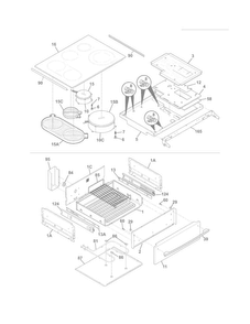 Top/drawer Diagram and Parts List for FPCS3085LFC  Frigidaire Range