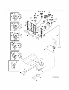 Burner Diagram and Parts List for 79073433311  Kenmore Range