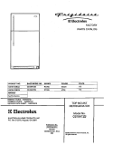 COVER Diagram and Parts List for GS18HTZBW4  Frigidaire Refrigerator