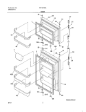 DOORS Diagram and Parts List for FRT18FS5AW2  Frigidaire Refrigerator
