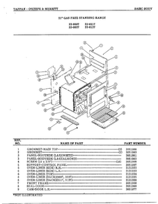 Basic Body Diagram and Parts List for 32-0127  Frigidaire Range