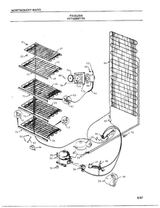 Freezer Assembly Diagram and Parts List for 40847-7A  Frigidaire Freezer