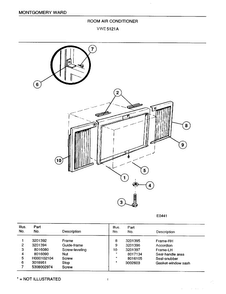 Room Air Conditioner Page 5 Diagram and Parts List for 5121A  Frigidaire Air Conditioner