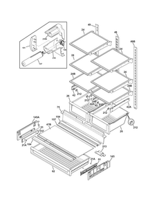 Shelves Diagram and Parts List for FGHG2344MF6  Frigidaire Refrigerator