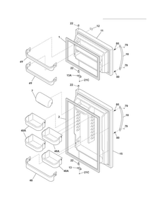 Doors Diagram and Parts List for FRT21HS8KS4  Frigidaire Refrigerator