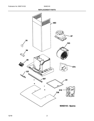 Part Location Diagram of 5304523639 Frigidaire DUCT