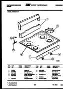 COOKTOP PARTS AND BACKGUARD Diagram and Parts List for GF600HXD2  Frigidaire Range
