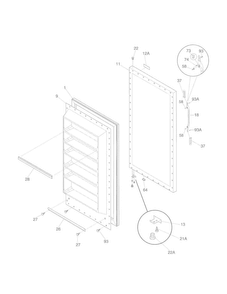 Door Diagram and Parts List for 25360722012  Kenmore Refrigerator