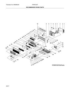 Recommended Spare Parts Diagram and Parts List for FFRP072HT30  Frigidaire Air Conditioner