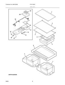 Shelves Diagram and Parts List for FFHT1835VS4  Frigidaire Refrigerator