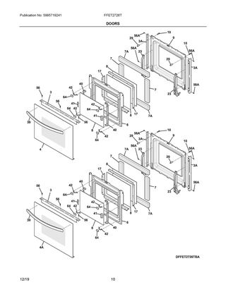 Part Location Diagram of 5304511010 Frigidaire HANDLE