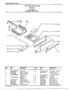 30" Range/broiler, Inc. Door Diagram and Parts List for 2420A  Frigidaire Range