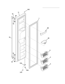Freezer Door Diagram and Parts List for E23CS78HPS6  Electrolux Refrigerator