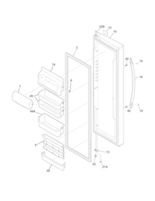 Refrigerator Door Diagram and Parts List for FGHC2331PF7  Frigidaire Refrigerator