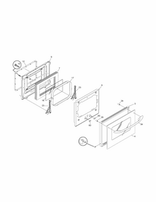 Door Diagram and Parts List for 79040192401  Kenmore Wall Oven
