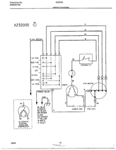 Wiring Diagram Diagram and Parts List for 5243000B  Frigidaire Air Conditioner