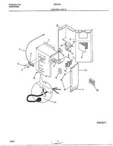 Control Parts Diagram and Parts List for 5263004B  Frigidaire Air Conditioner