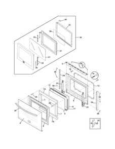 Doors Diagram and Parts List for FGMC2765KWB  Frigidaire Microwave Oven Combo