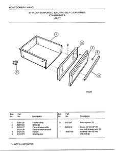Utitlty Diagram and Parts List for 4889A  Frigidaire Range