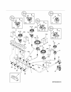 Burner Diagram and Parts List for 79032682410  Kenmore Cooktop