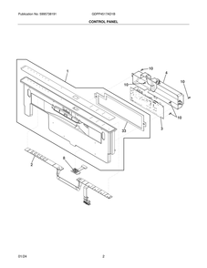 Control Panel Diagram and Parts List for GDPP4517AD1B  Frigidaire Dishwasher
