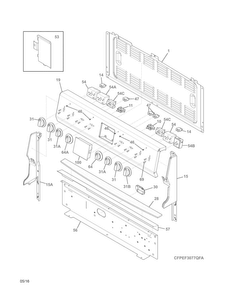 Backguard Diagram and Parts List for FPEF3077QFA  Frigidaire Range