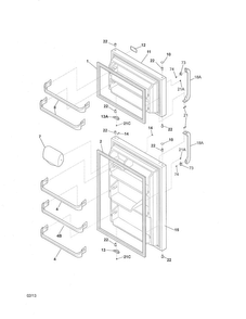 Door Diagram and Parts List for FRT21G2NW6  Frigidaire Refrigerator
