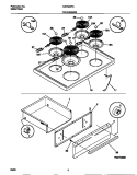 TOP / DRAWER Diagram and Parts List for MEF303PCWD  Frigidaire Range