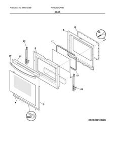 Door Diagram and Parts List for FCRC301CAWD  Frigidaire Range