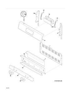 Backguard Diagram and Parts List for FFGF3053LSL  Frigidaire Range