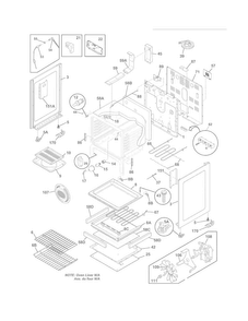 Body Diagram and Parts List for CGEF3032MBC  Frigidaire Range