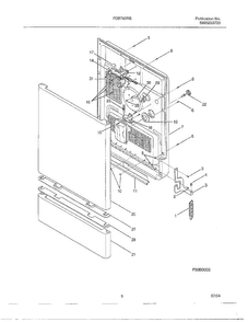Dishwasher Page 4 Diagram and Parts List for FDB765RB  Frigidaire Dishwasher