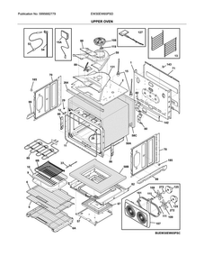 Upper Oven Diagram and Parts List for EW30EW65PSD  Electrolux Wall Oven