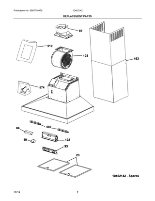 Part Location Diagram of 5304523608 Frigidaire DUCT-AIR