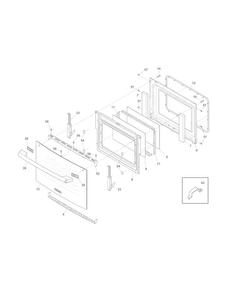 Door Diagram and Parts List for EI30ES55LWB  Electrolux Range