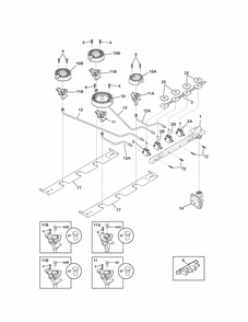 Burner Diagram and Parts List for 79032422903  Kenmore Cooktop