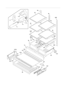 Shelves Diagram and Parts List for FGHG2344MF3  Frigidaire Refrigerator