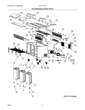 02 - RECOMMENDED SPARE PARTS Diagram and Parts List for KCST7016  Frigidaire Miscellaneous