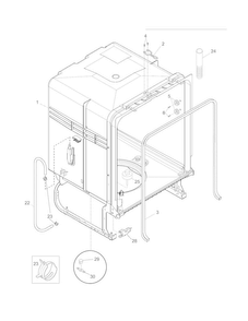 Tub Diagram and Parts List for LGBD2431NF0B  Frigidaire Dishwasher