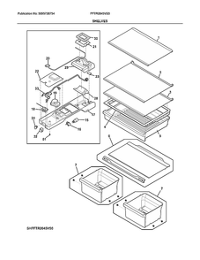 Shelves Diagram and Parts List for FFTR2045VS3  Electrolux Refrigerator