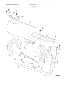 Burner Diagram and Parts List for FFSG5115PA1  Frigidaire Dryer