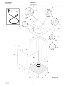 Cabinet/Top Diagram and Parts List for MWS939AQ0  Frigidaire Washer