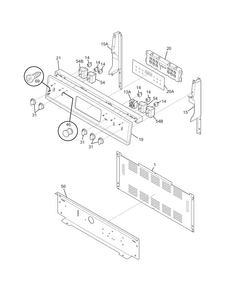 Backguard Diagram and Parts List for FGEF3041KFM  Frigidaire Range