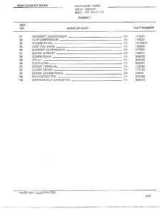 Cabinet Page 3 Diagram and Parts List for 86457-7A  Frigidaire Freezer