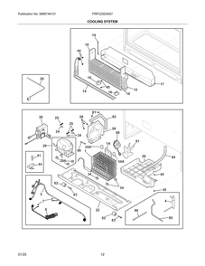 Cooling System Diagram and Parts List for FRFC2323AS7  Frigidaire Refrigerator