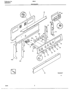 Backguard Diagram and Parts List for 484440A  Frigidaire Range