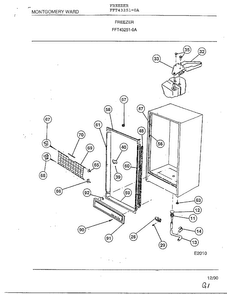 Freezer Page 3 Diagram and Parts List for 43251-0A  Frigidaire Freezer